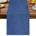 thumbnail image 2 of Navy Blue Dining Table Runner, Natural Solid Color Organic Mottling Texture Washable Table Runners Kitchen Coffee Table Center Decor for Home Party Holiday Wedding 13 x 70 Inches, 2 of 9