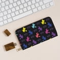 thumbnail image 6 of Leather Thin Slim Wallets for Women Men - halloween boo witch colorful Clutch Card Wallet for Women Men with Zipper, 6 of 7