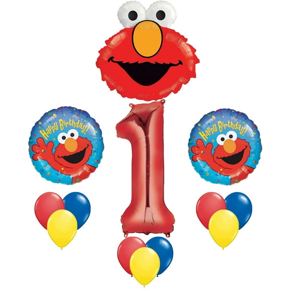 Elmo Sesame Street #1 1st First Birthday Party Supply Balloon Mylar Latex Set