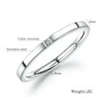 thumbnail image 2 of 2mm Ultra-fine Tail Ring Rose Gold/Silver Stainless Steel CZ Band Womens Sz 3-10, 2 of 9