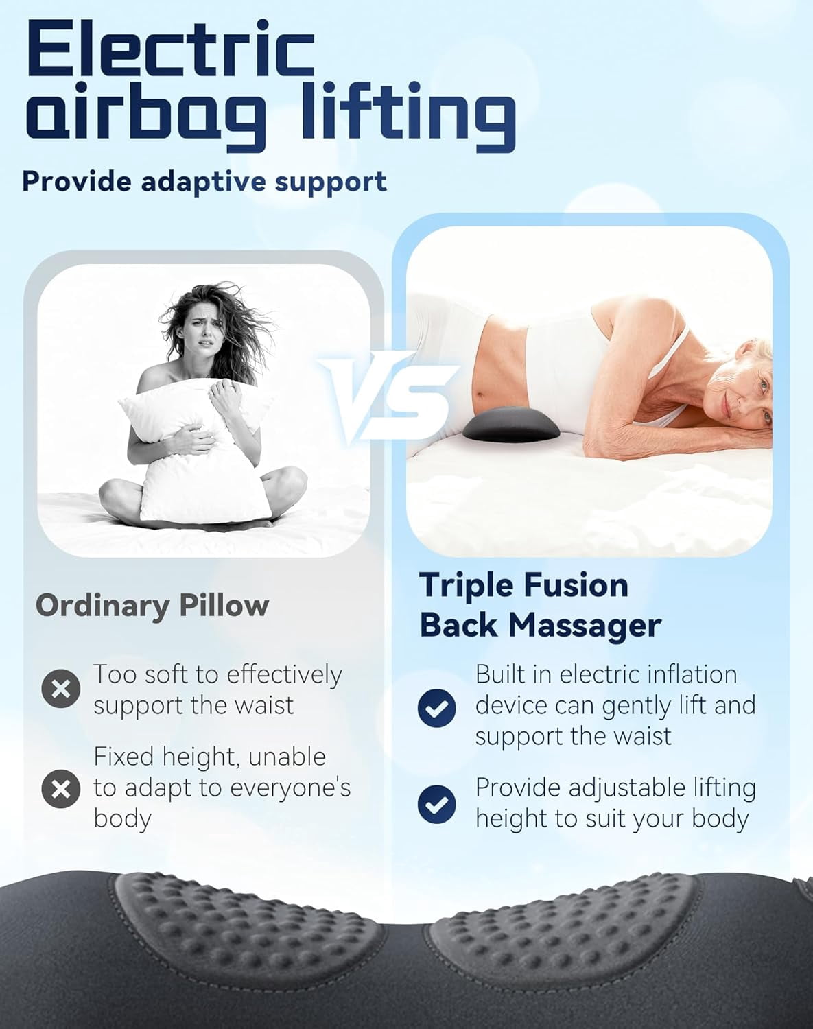 Triple Fusion Back Massager,2026 New Electric 3 in 1 Back Massager for Pain Relief Deep Tissue,with Traction,Vibration & Heat and Against Pain for Neck,Shoulder.