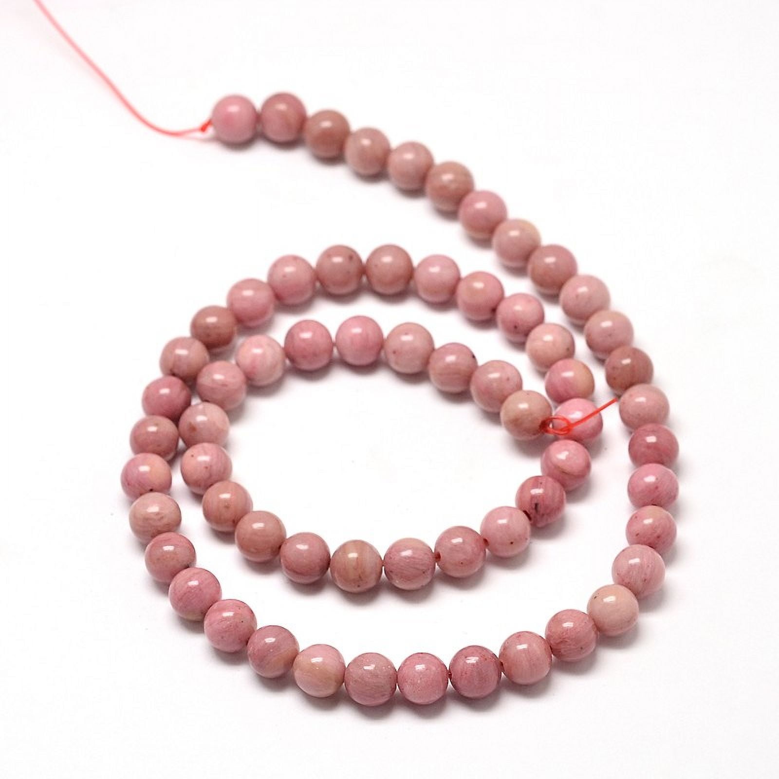 10strands Natural Rhodonite Round Bead Strands 6mm Hole: 1mm about 58~65pcs/strand 15 inch