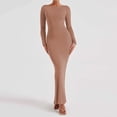 thumbnail image 4 of Vestido Mujer Ajustado Color Sólido Sin Espalda Estilo Y2K Ropa de Fiesta Ygjytge Caqui T M para Mujer, 4 of 5