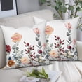 thumbnail image 3 of Spring Floral Pillow Covers 16x16 Set of 2, Green Leaf Throw Pillow Covers Eucalyptus Leaves Flower Watercolor Pillowcase Farmhouse Decorative Cushion Case for Home Outdoor Yard, 3 of 5