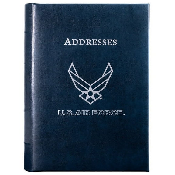 Air Force Leather Desk Address Book, by Gallery Leather, 9"x7"- Refillable Binder - Acadia Navy