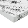 thumbnail image 2 of Ambesonne Black White Fitted Sheet, Woods Animal Wolf, Twin XL Size, Black and White, 2 of 3