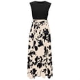 thumbnail image 4 of Up to 30% off Black Dresses for Women, Fashion Women's Summer Casual Round Neck Bandage Sleeveless Printing Beach Sundresses Boho Dresses A Line Maxi Dress Beach Vacation Clothes(Black,XXL), 4 of 4