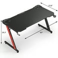 thumbnail image 6 of Homall 63 Inches Z-Shaped Gaming Desk Carbon Fiber Surface Desk with Cup Holder & Headphone Hook, Black, 6 of 7