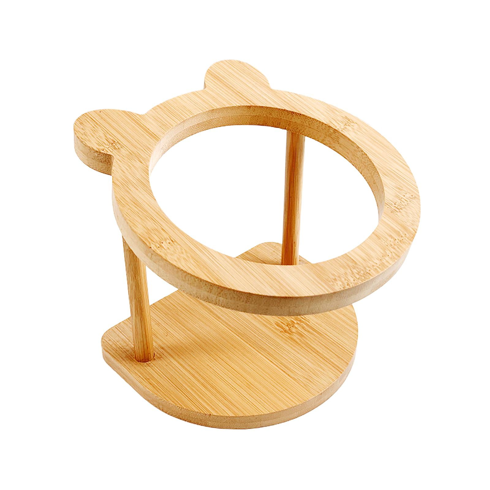 Raised Pet Bowls Wood Stand Pet Feeder Waterer Rack Single Wooden Pet Supplies Elevated Cat Bowls Stand Small Dog Bowls Stand for for Indoor B