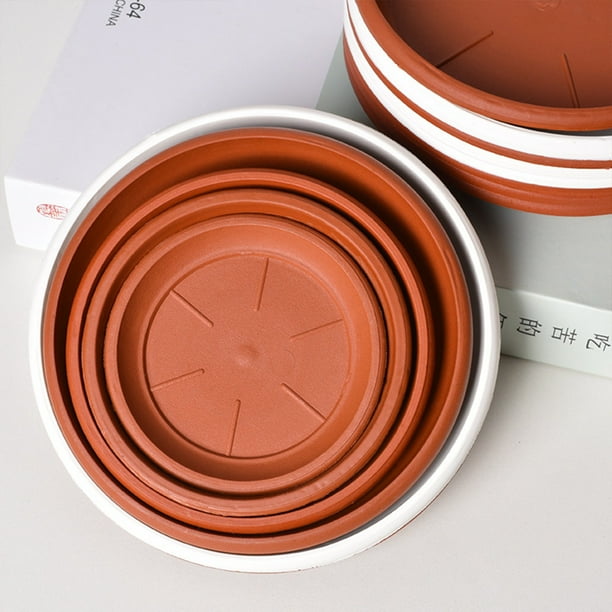 Base de bandeja de macetas de plástico Thicken Durables - Platos circulares para plantas en pack de 6 para macetas, recogida y protección de agua, uso interior/exterior