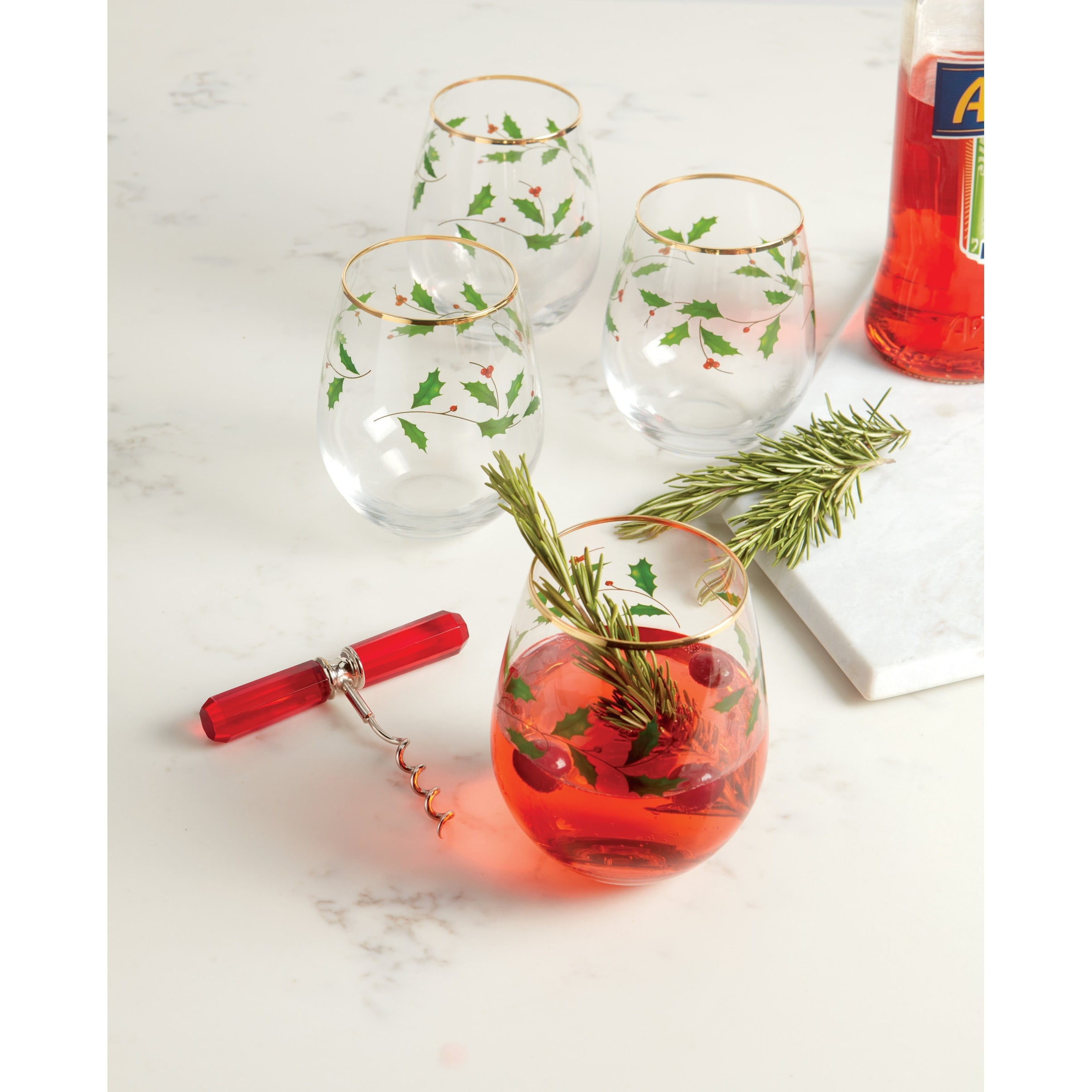 Lenox Holiday Stemless Wine Glass, Set of 4