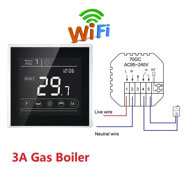 Home Smart Intelligent WiFi Thermostat Room Electric Water Gas Boiler Floor Heating Temperature Controller ,Easy to Install