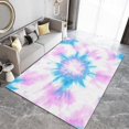 thumbnail image 2 of Area Rug 7x8 ft Blue Pink Watercolor Graffiti Living Room Non-Slip Rug, 3D Print Floor Carpet, Soft Large Area Rugs for Bedroom Dining Room Kitchen, Washable Low-Pile Rug, 2 of 7