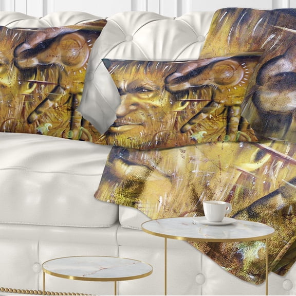 Designart Sylvan - Abstract Portrait Throw Pillow - 12x20