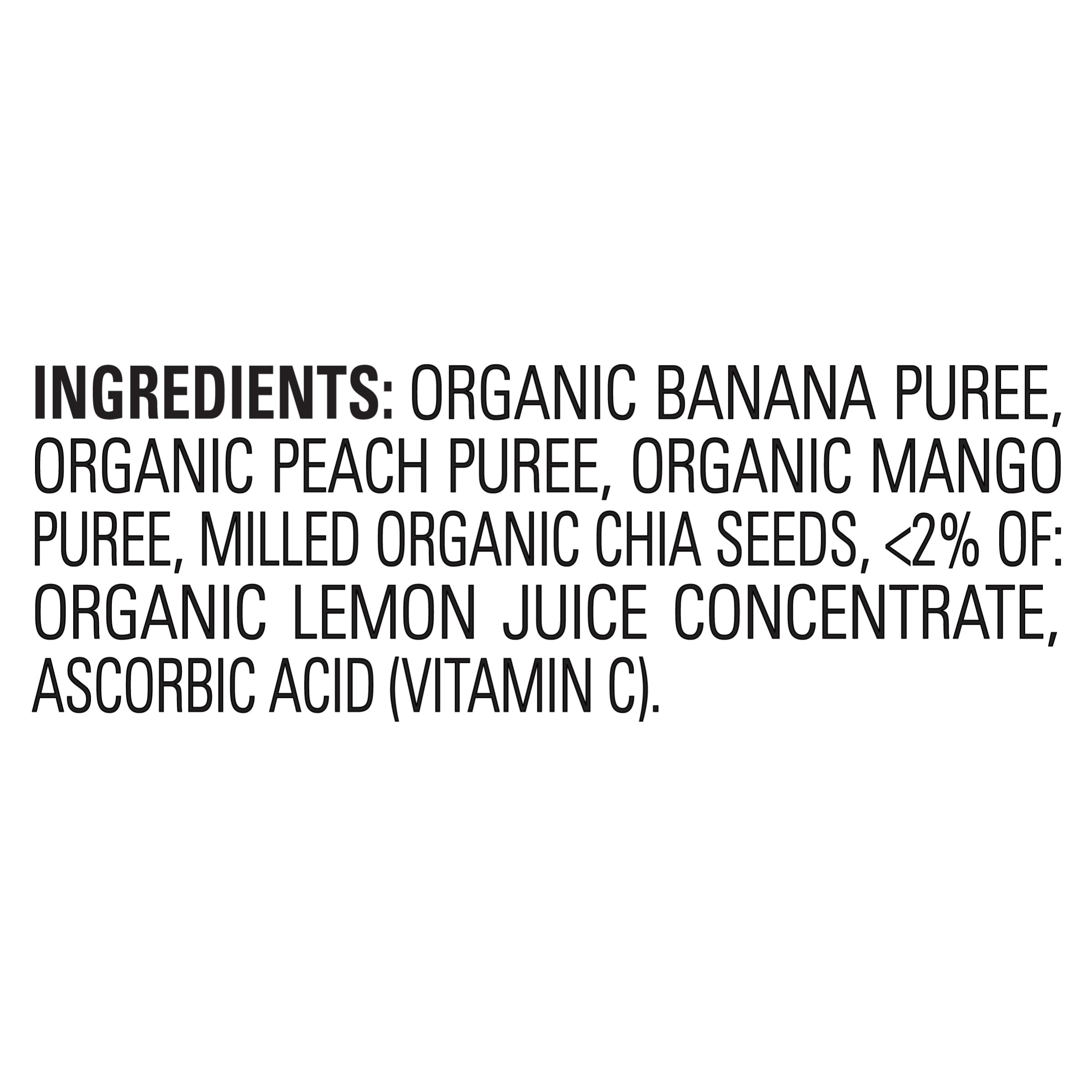 Happy Tot Organics Super Foods Stage 4, Bananas Peaches Mangos & Chia, Organic Tot Food, 4.22 oz Pouch