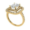 thumbnail image 2 of 2.62 ct Emerald Cut White Sapphire with Simulated Diamond Halo Accents 14K Yellow Gold Womens Engagement Ring, 2 of 6