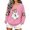 Pink, variant on Women Cute Ghost Bow Graphic Crewneck Sweatshirt Halloween Pullover