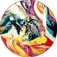 thumbnail image 2 of Multi-Color Modern 5x5 Round Area Rug Contemporary Paint Smudge - Actual 5' 2" Round, 2 of 7