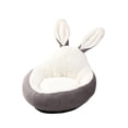 thumbnail image 4 of Dog Bed Pet Bed Cat Sleeping Pad Mattress Comfortable Cushion Cat Beds Bunny Ears Decor Nonslip Bottom Soft Plush Kennel for Cats Dogs Gray, 4 of 8