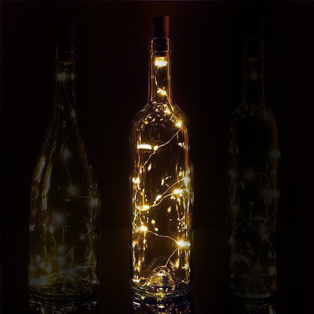 5pcs USB Rechargeable LED Glowing Wine Bottle Cork Light Lamp Decoration White 