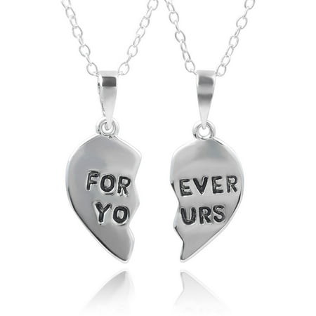 Brinley Co. Women's Sterling Silver Forever Yours Friendship Heart Pendant Fashion Necklace