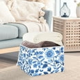 thumbnail image 3 of Yayeee Collapsible Cube Storage Bin with Lid Fabric Closet Decorative Basket with Handles, Blue Floral Pattern, 3 of 7