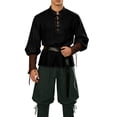 thumbnail image 2 of Ceisia Renaissance Medieval For Men Lace Up Shirt Drawstring Cuffed Pants Halloween Pirate Outfit Halloween Gift, 2 of 9