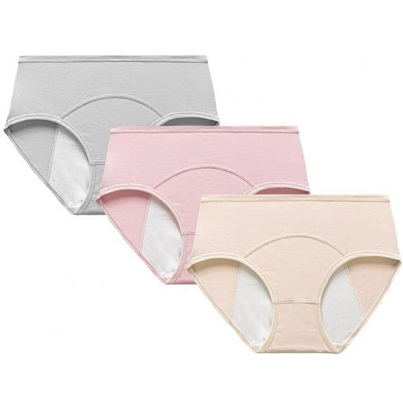 LAST CLANCE SALE! 3 Packs Women's Cotton Underwear High Waist Stretch Briefs Soft Underpants Breathable Ladies Panties, Green+PinkSkin, 3XL