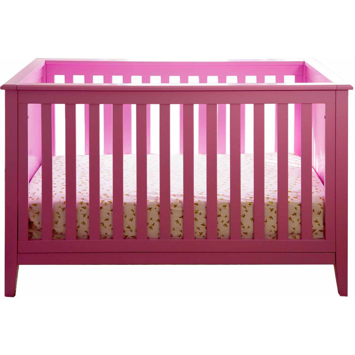 Lolly Me Color Me 3 In 1 Convertible Crib Bubble Gum Pink