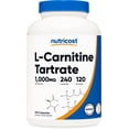 thumbnail image 1 of Nutricost L-Carnitine Tartrate | 1,000 Mg Per Serving | 240 Capsules | 120 Servings, 1 of 3