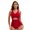 Red, variant on Top-kevin Women's One Piece Swimsuit Wide Straps V Neck Ruched Textured Ribbed Twist Back