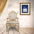 thumbnail image 3 of Fab Funky 26x32 Gold Ornate Wood Framed with Double Matting Museum Art Print Titled - Crab Prohibition Crab On Blue, 3 of 4
