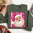 thumbnail image 3 of Pink Santa Claus Christmas Graphic Sweatshirt, 3 of 6