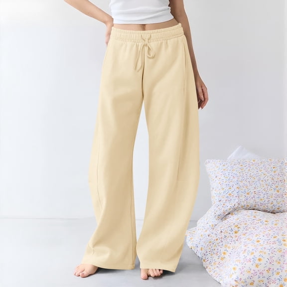 Juslio Pants for Women Loose Casual Comfortable High Waist Wide-Leg Pants