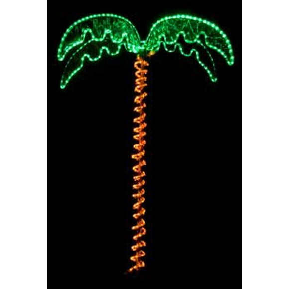 EEZ RV Products Outdoor Lighted Palm Tree - 7' Holographic Rope Light Decoration for Indoor and Outdoor Use