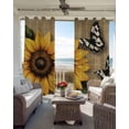 thumbnail image 6 of Sunflower Blackout Curtains for Bedroom Living Room Darkening Curtains 54 Inch Long Vintage Summer Floral Butterfly Rustic Short Curtain for Small Window Treatment Insulated Grommet Drapes 42"x54"x2, 6 of 9