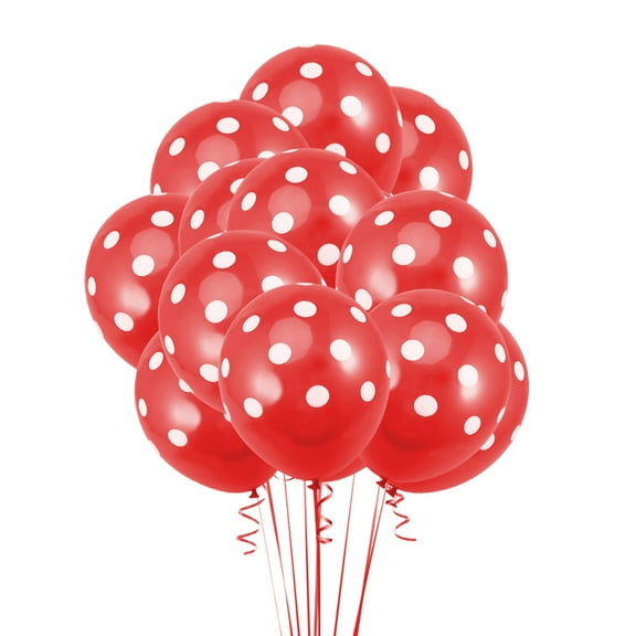 HEALEEP 25Pcs Red White Circle Balloons for Birthday and Wedding Events