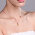 thumbnail image 3 of Gem Stone King 1.30 Ct Yellow Citrine 18K Rose Gold Plated Silver Charm Pendant With Chain, 3 of 4
