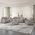 thumbnail image 2 of Stockton Living Room Sofa and Loveseat Set with Chair & Ottoman in Beige Fabric, 2 of 7