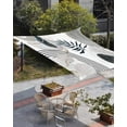 thumbnail image 3 of Sun Shade Sail 12x16Ft Abstract Art Watercolor Tropical Leaves Boho Black White Grey Uv Block Sunshade Canopy Outdoor Shade Cover Rectangle Shade Cloth For Patio Garden Yard Deck Pergola, 3 of 6