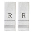 thumbnail image 1 of SKL Home Casual Monogram Hand Towel Set, R, 16x26, White 2 Pack, 1 of 5