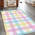 thumbnail image 2 of Area Rugs for Living Room 4x6 Ft, Easter Plaid Non Slip Area Rugs for Kitchen Bedroom Entryway, Spring Buffalo Plaid Simple Colorful Washable Carpet Runner Rug Floor Mats for Bedroom Home Decor, 2 of 8