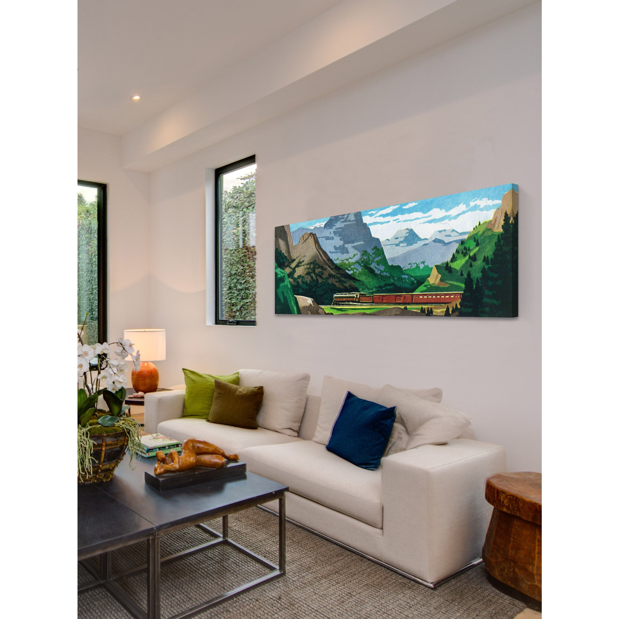 MARMONT HILL - 'Canadian Rockies' Painting Print on Wrapped Canvas - Multi-Color 45 x 15