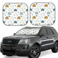 thumbnail image 2 of Daiia Cute Doodle Turtles 2PCS Car Windshield Sun Shade, Foldable Sun Shield for Car Front Window, Auto Sun Blocker Visor Protector Universal for Truck SUV Pickup-Large, 2 of 7