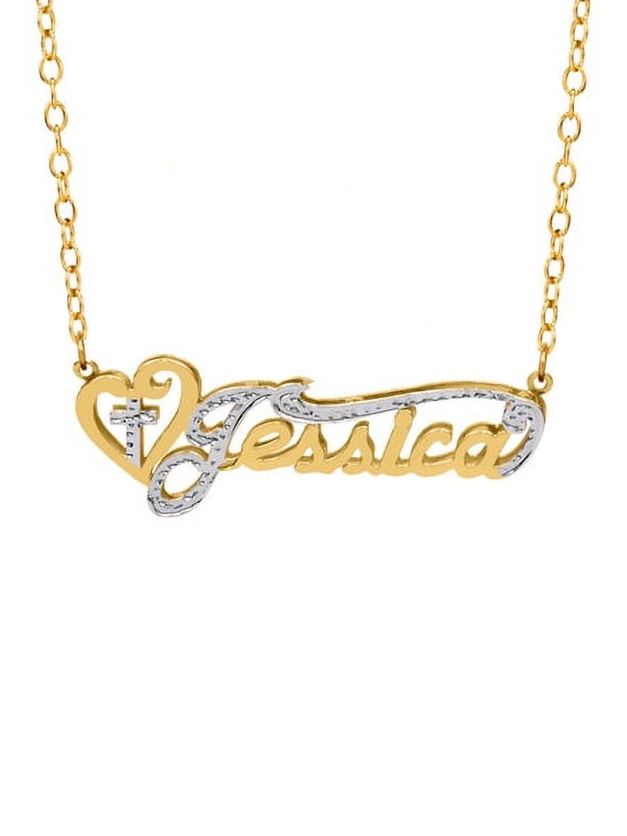 Personalized Religious Name Necklace with Heart and Cross