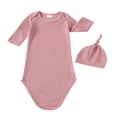 thumbnail image 1 of 2 Pcs Nouveau-Né Bébé Fille Garçon Rentrant à la Maison Robe Nouée Unisexe Tenue de Sommeil Pyjama, 1 of 6