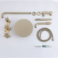 thumbnail image 4 of Wall Mount Shower Faucet Set with 360 Degree Rotatable Tub Spout and 3-Cross Handles with Rough-in Valve, 4 of 5