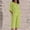 Light Green, variant on Women's Summer Cotton Linen Two Piece Outfit, Crew Neck Short Sleeve T-Shirt & Casual Wide Leg Pants Solid Color Loose Fit Tracksuit for Daily Wear, Beige L