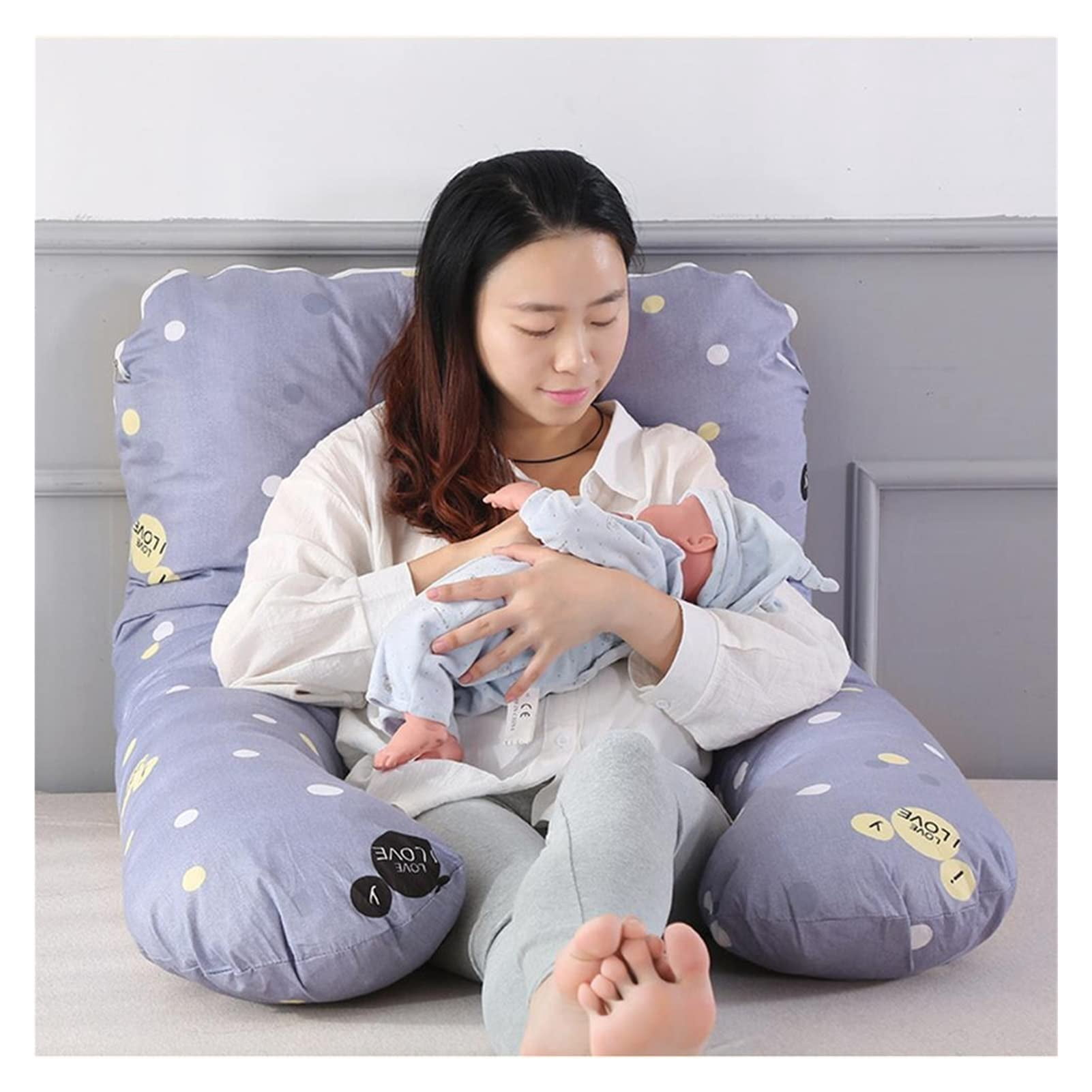 U-Shaped Maternity Pillow，Comfortable and Breathable Pregnant Pillow，Support for Abdomen, Legs