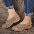 thumbnail image 1 of EIMELI Simili Cuir Élastique Confortable Glissement sur les Femmes Creux Bout Rond Talon Plat Chaussures Plates Plate-Forme Anti-Dérapant, 1 of 11